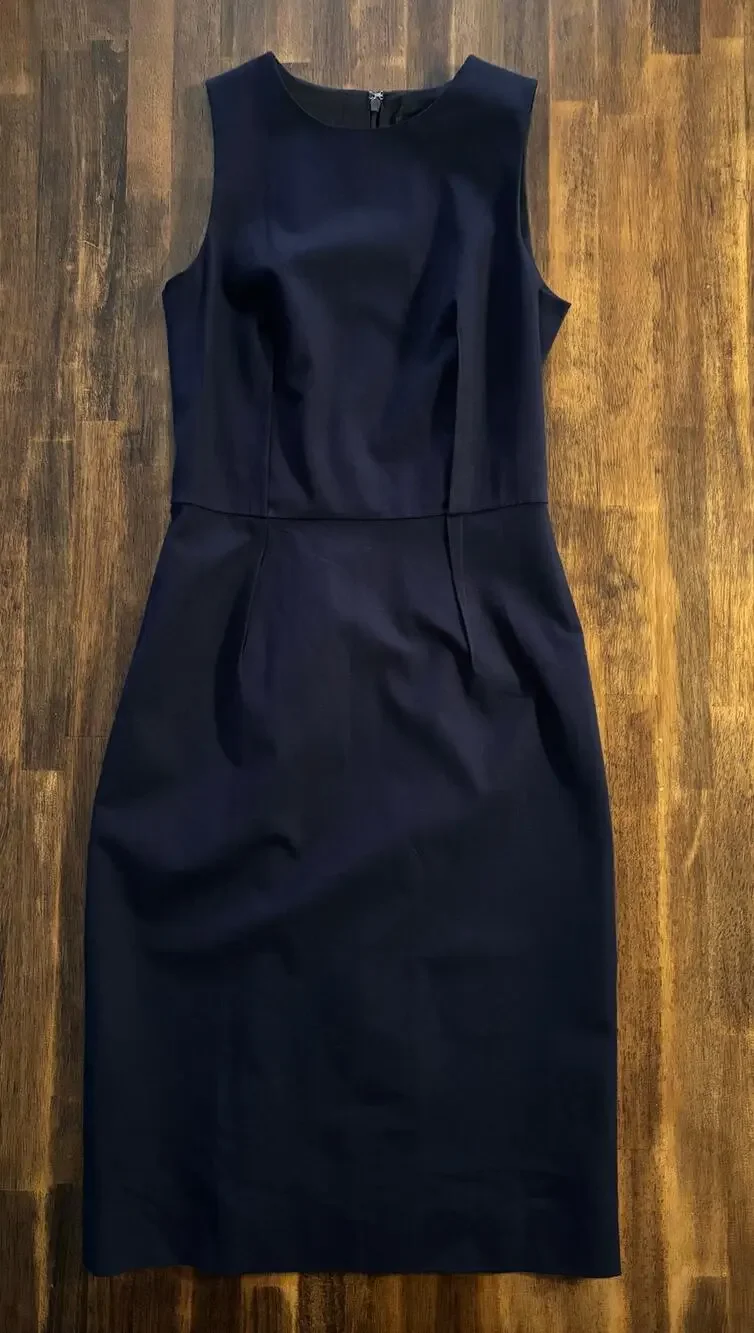 J Crew Women's 2 Tall Dress Sleeveless Knee Length Shift High Neck Stretch